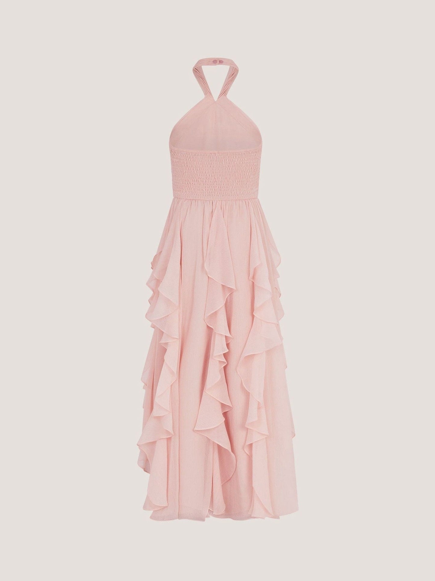 Monsoon Pale Pink Arizona Halter Ruffle Prom Dress image 2