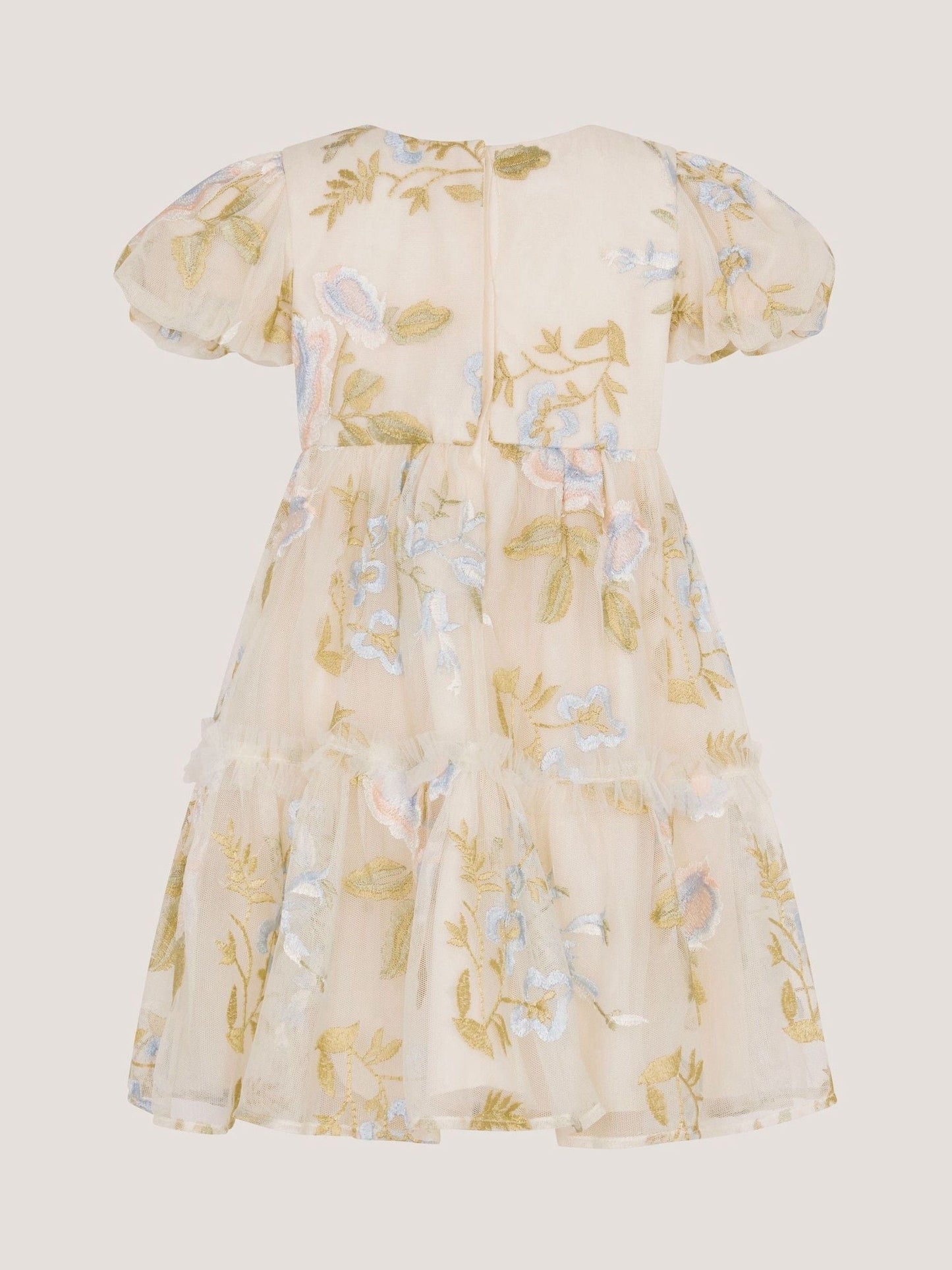 Monsoon Cream Baby Azalea Embroidered Ruffle Dress image 2
