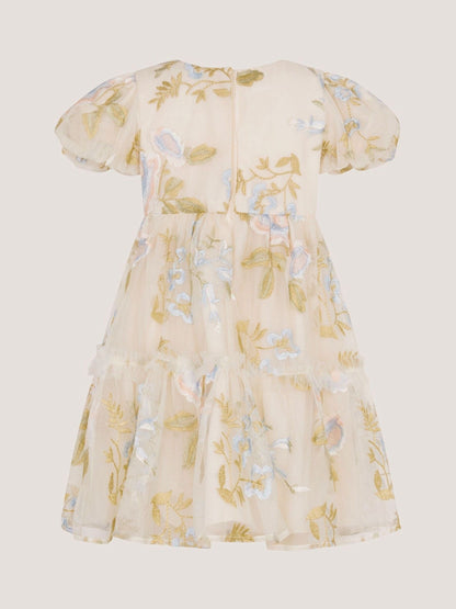 Monsoon Cream Baby Azalea Embroidered Ruffle Dress image 2
