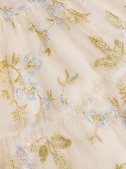 Monsoon Cream Baby Azalea Embroidered Ruffle Dress image 3