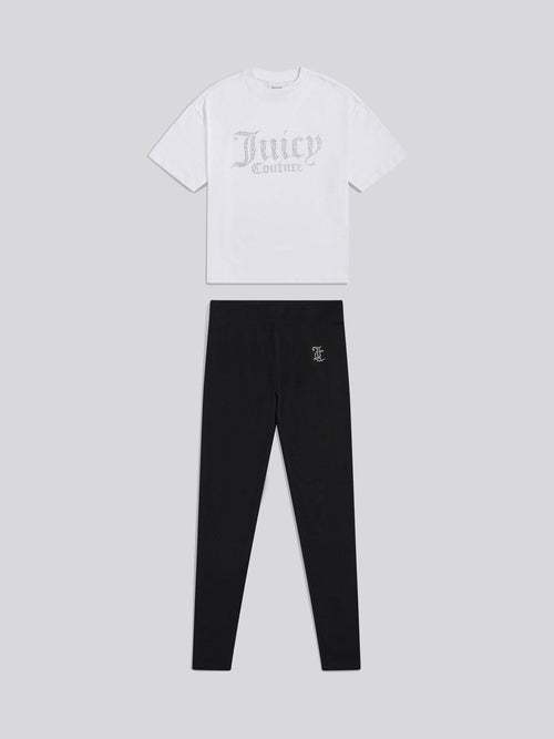 Dsiney Kidz - Juicy Couture White Diamante T-Shirt & Leggings Set image 1