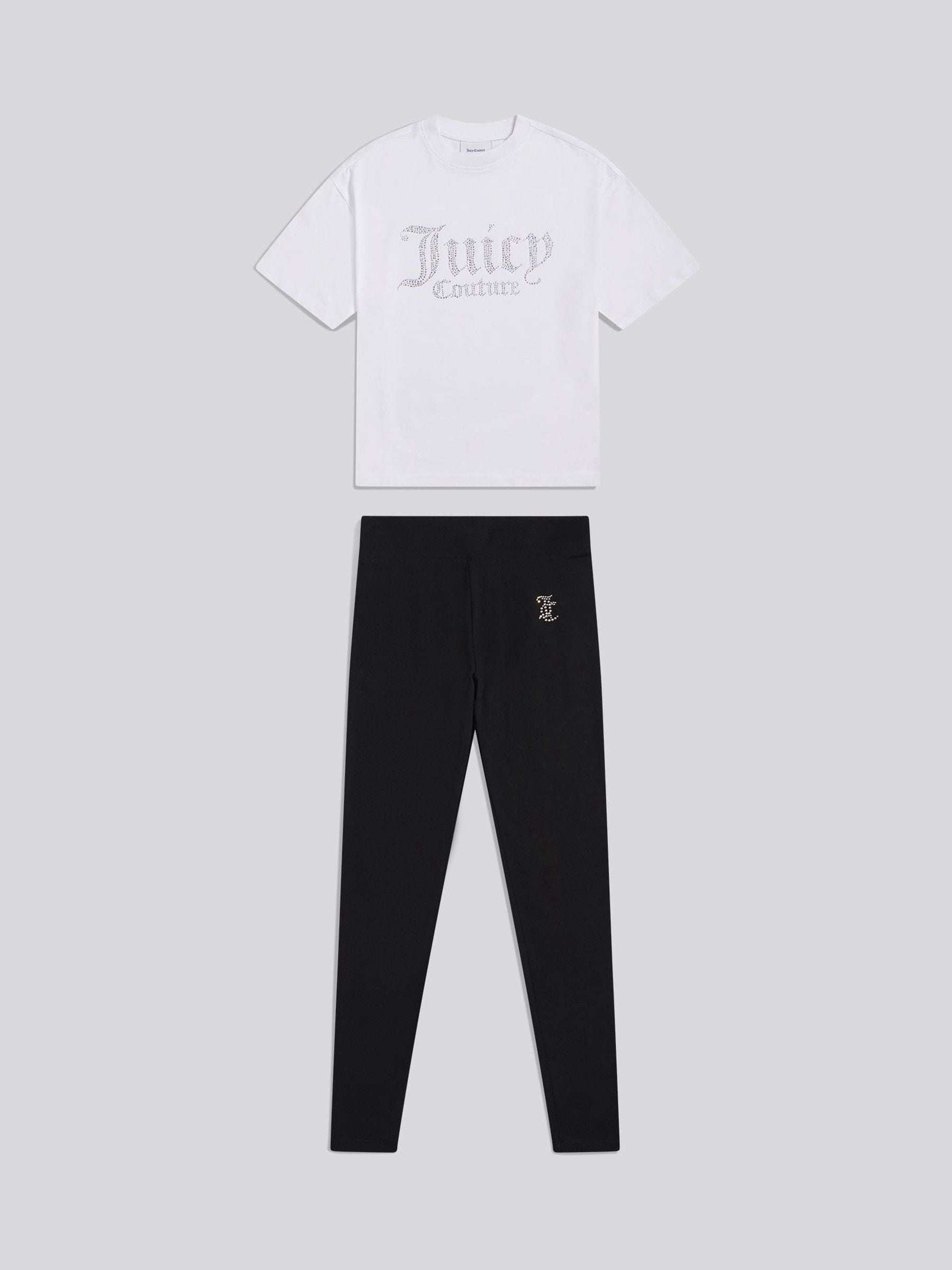 Dsiney Kidz - Juicy Couture White Diamante T-Shirt & Leggings Set image 1
