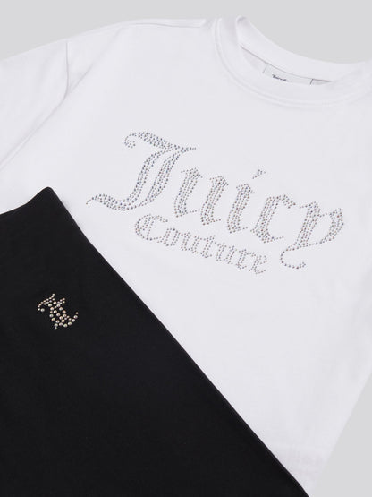 Dsiney Kidz - Juicy Couture White Diamante T-Shirt & Leggings Set image 3