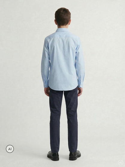 Dsiney Kidz - JACK & JONES Junior Blue Stretch Long Sleeve Shirt image 2