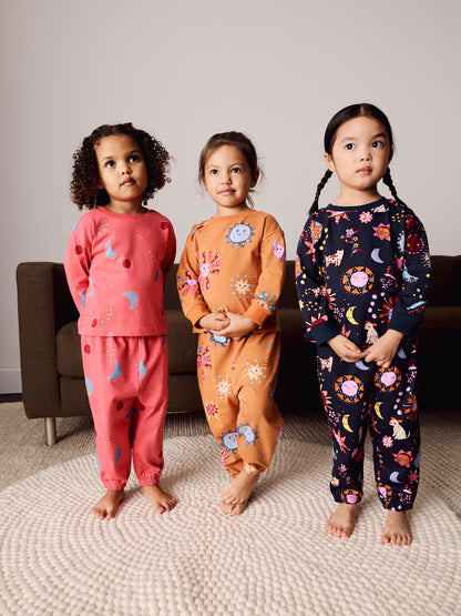 Pink/Orange Jogger Pyjamas Set 3 Pack (9mths-12yrs) - image 1