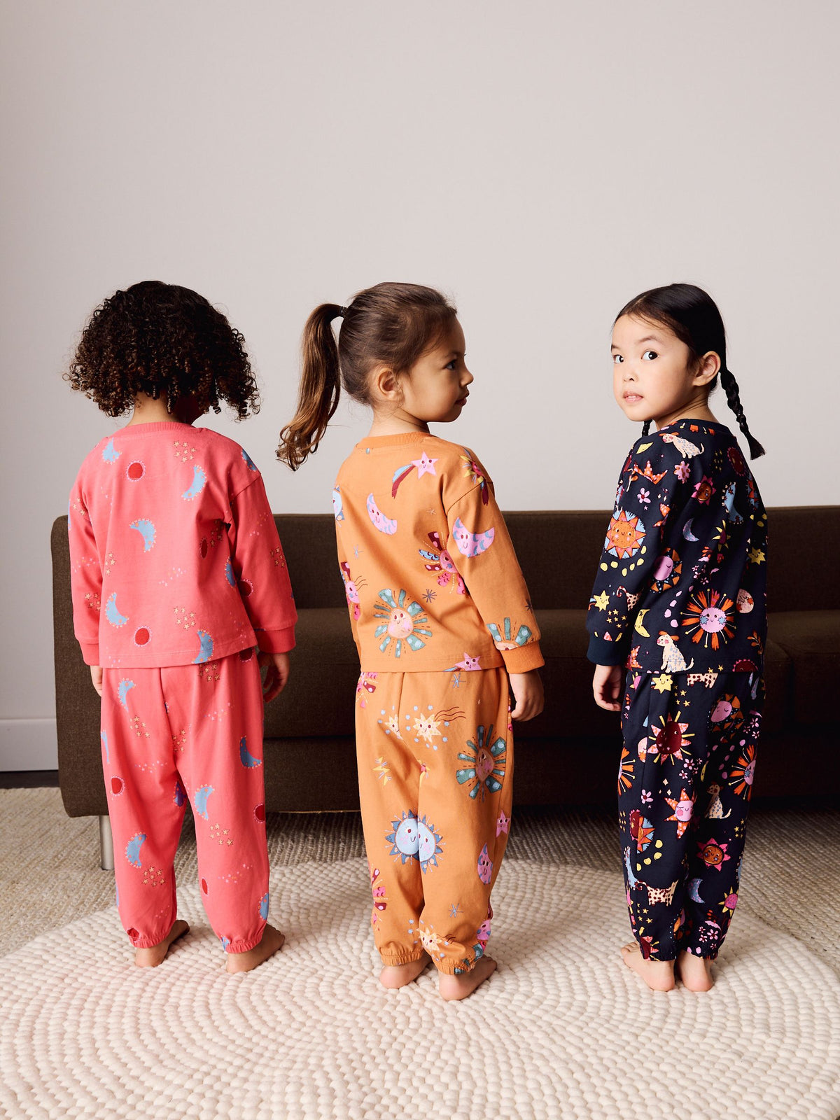 Pink/Orange Jogger Pyjamas Set 3 Pack (9mths-12yrs) - image 2
