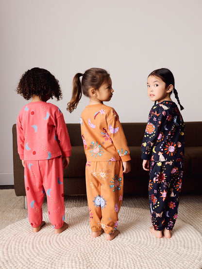 Pink/Orange Jogger Pyjamas Set 3 Pack (9mths-12yrs) - image 2