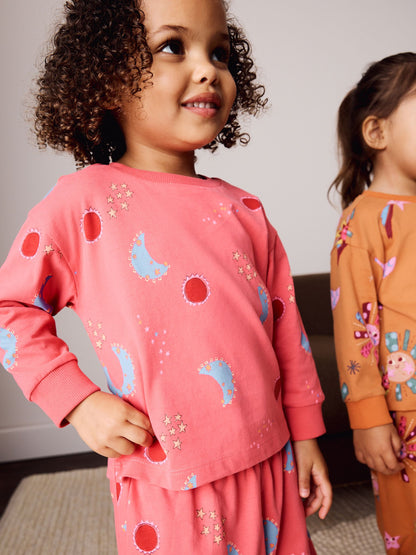 Pink/Orange Jogger Pyjamas Set 3 Pack (9mths-12yrs) - image 4