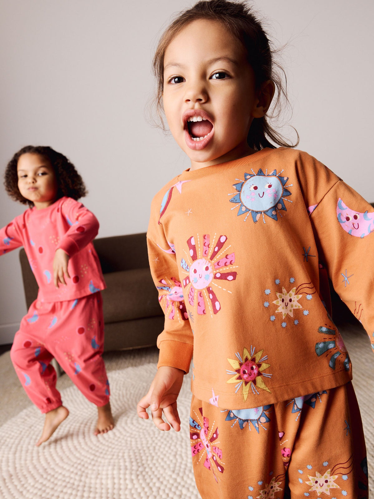 Pink/Orange Jogger Pyjamas Set 3 Pack (9mths-12yrs) - image 5