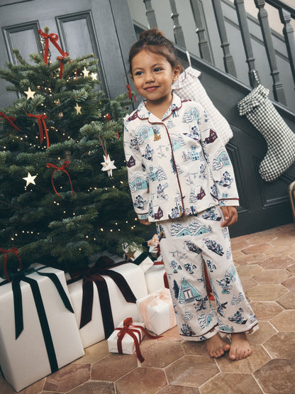 Berry/Ecru Mickey Mouse Jersey Button Through Christmas Pyjamas (9mths-10yrs) - image 1