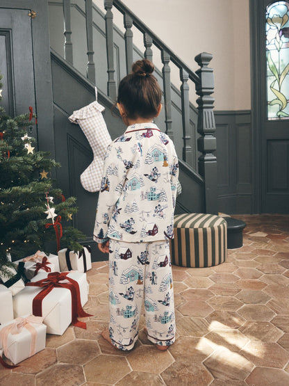 Berry/Ecru Mickey Mouse Jersey Button Through Christmas Pyjamas (9mths-10yrs) - image 2