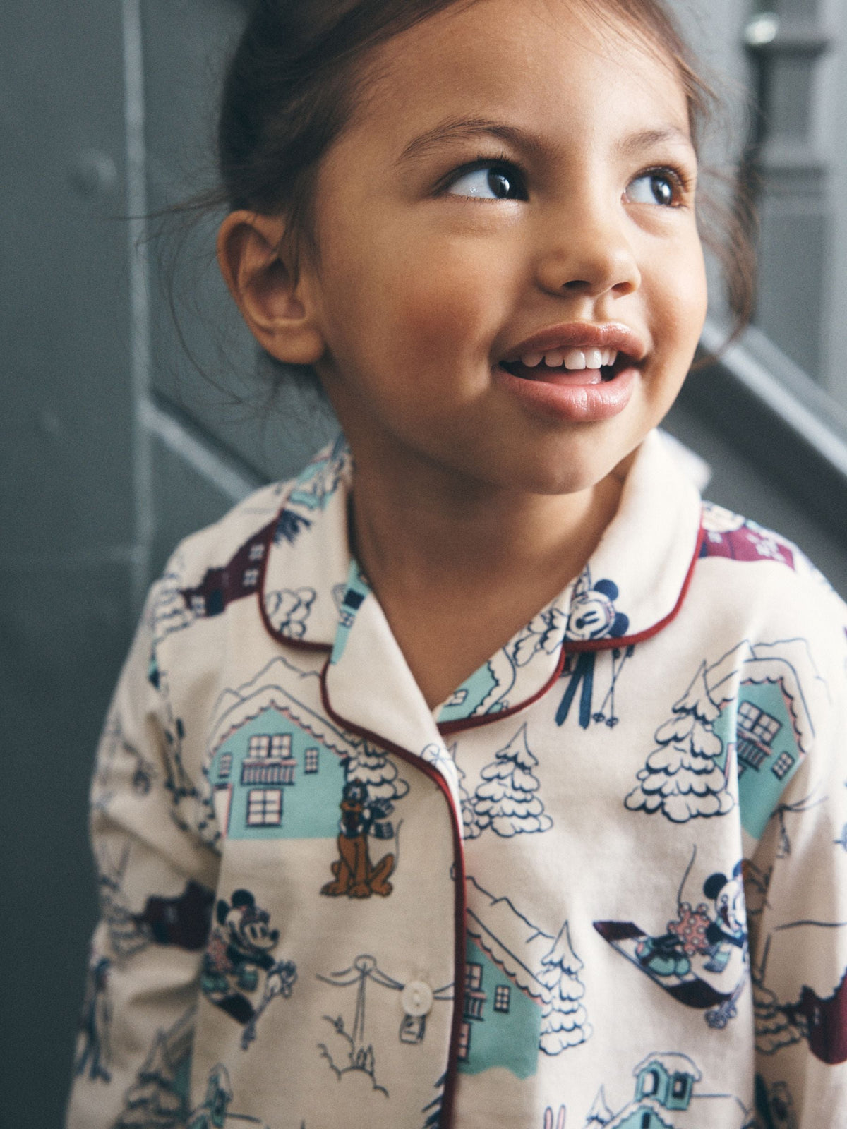 Berry/Ecru Mickey Mouse Jersey Button Through Christmas Pyjamas (9mths-10yrs) - image 5