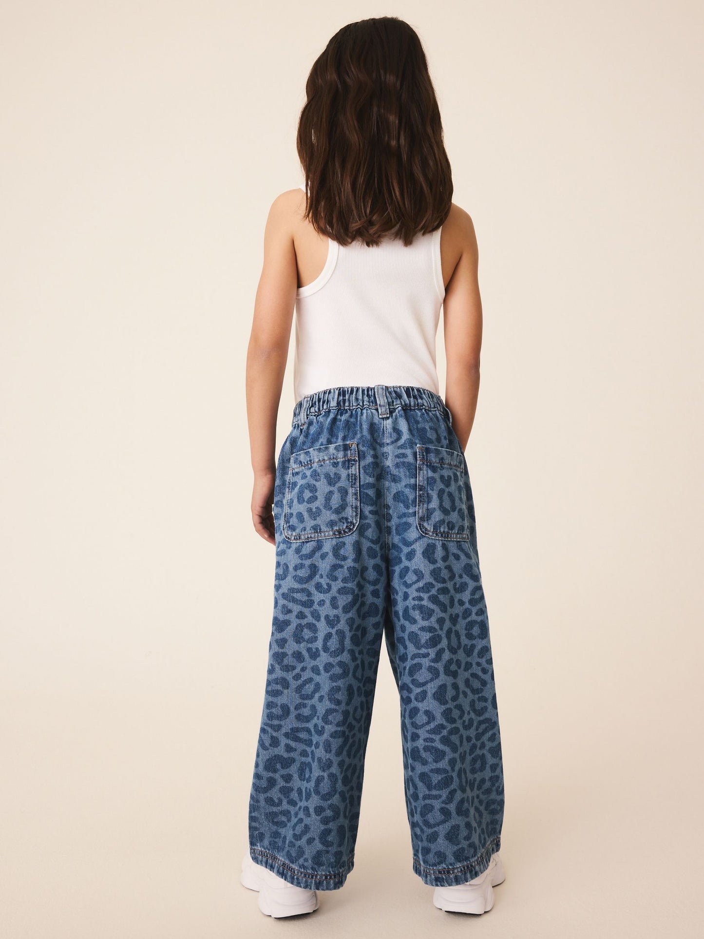 Dsiney Kidz - Leopard Print Denim Pull On Wide Leg Trousers (3-16yrs) image 4