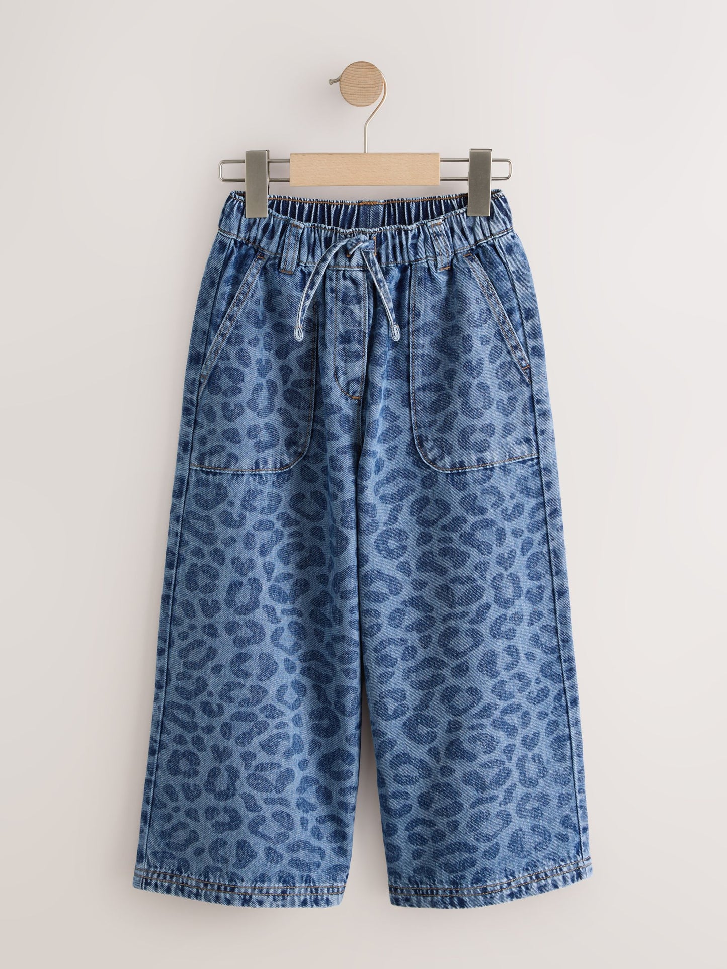 Dsiney Kidz - Leopard Print Denim Pull On Wide Leg Trousers (3-16yrs) image 6