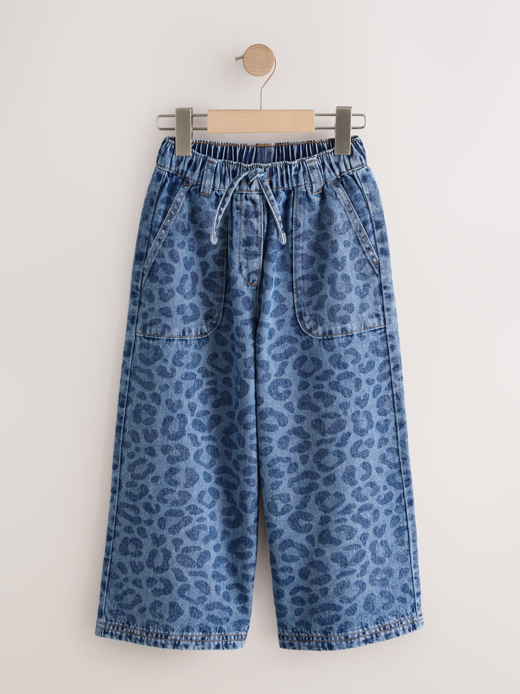 Dsiney Kidz - Leopard Print Denim Pull On Wide Leg Trousers (3-16yrs) image 6