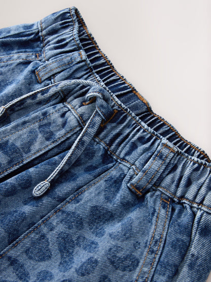 Dsiney Kidz - Leopard Print Denim Pull On Wide Leg Trousers (3-16yrs) image 8
