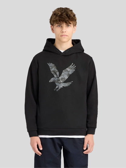 Dsiney Kidz - Lyle & Scott Black Pixelated Eagle Print Hoodie image 1
