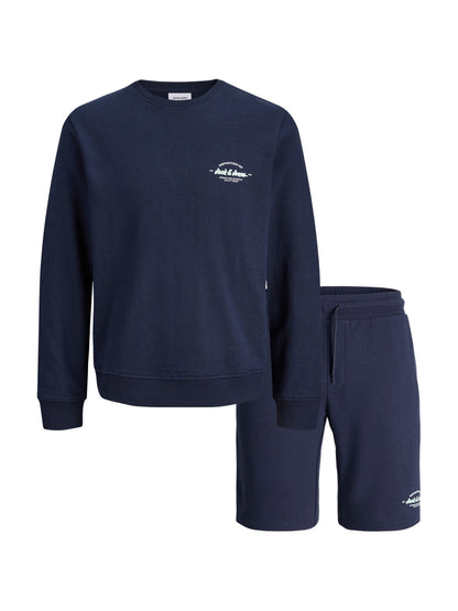 Dsiney Kidz - JACK & JONES Junior Blue Crew Neck Sweat Top & Short Set image 4