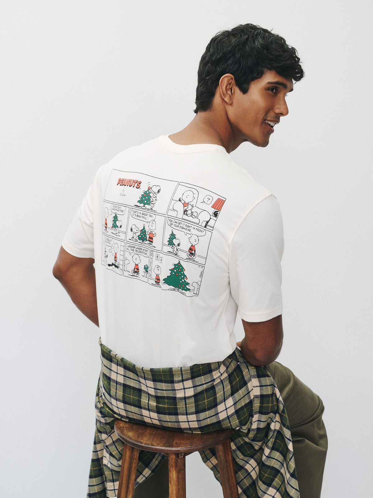 White Snoopy Comic Strip Christmas T-Shirt - image 1