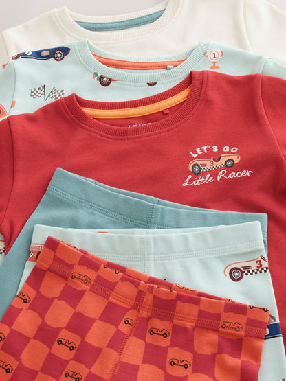 Dsiney Kidz - Red/Blue Race Car Relaxed Snuggle Pyjamas 3 Pack (9mths-10yrs) image 6