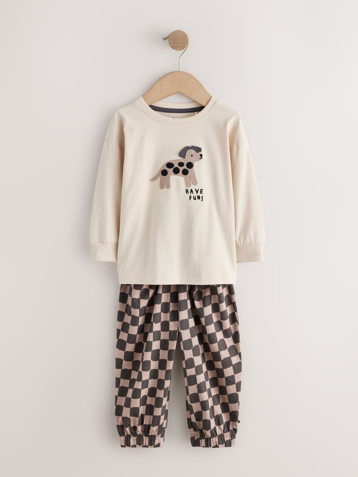 Ecru/Charcoal Mono Dog Oversized Pyjamas 3 Pack (9mths-10yrs) - image 4