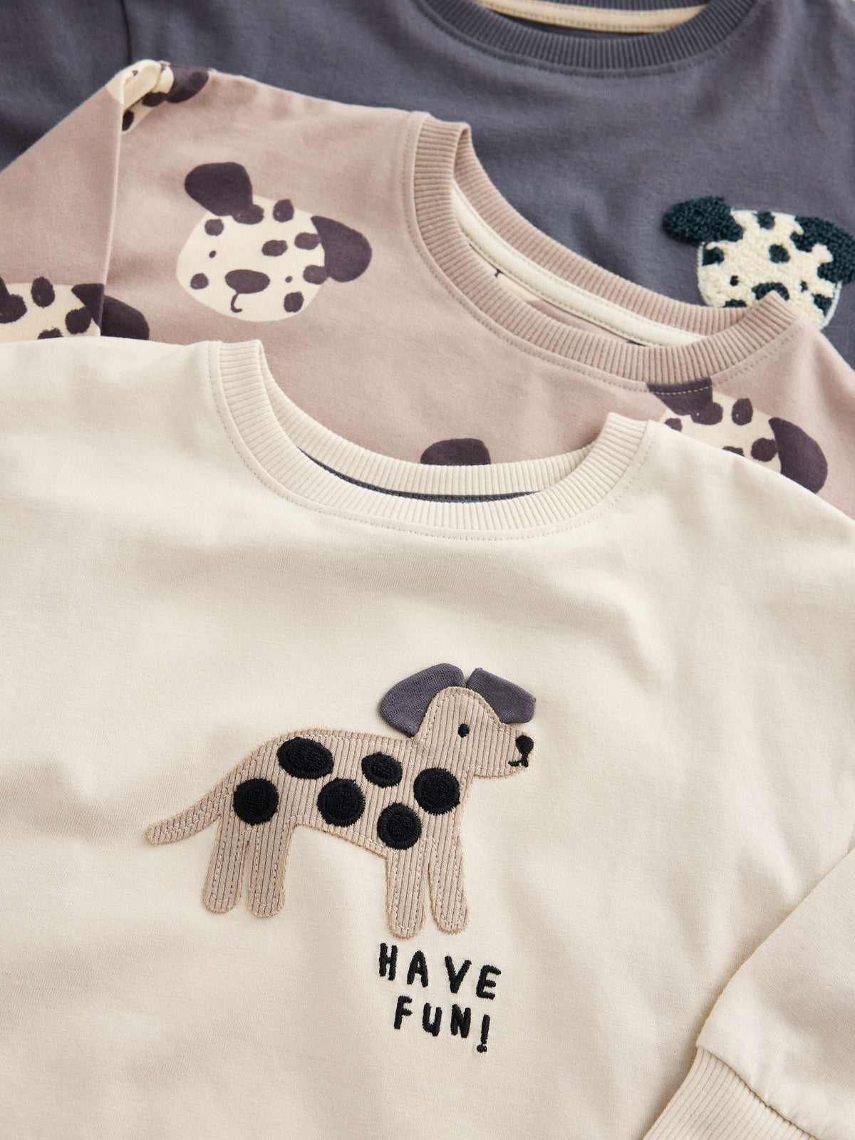 Ecru/Charcoal Mono Dog Oversized Pyjamas 3 Pack (9mths-10yrs) - image 6