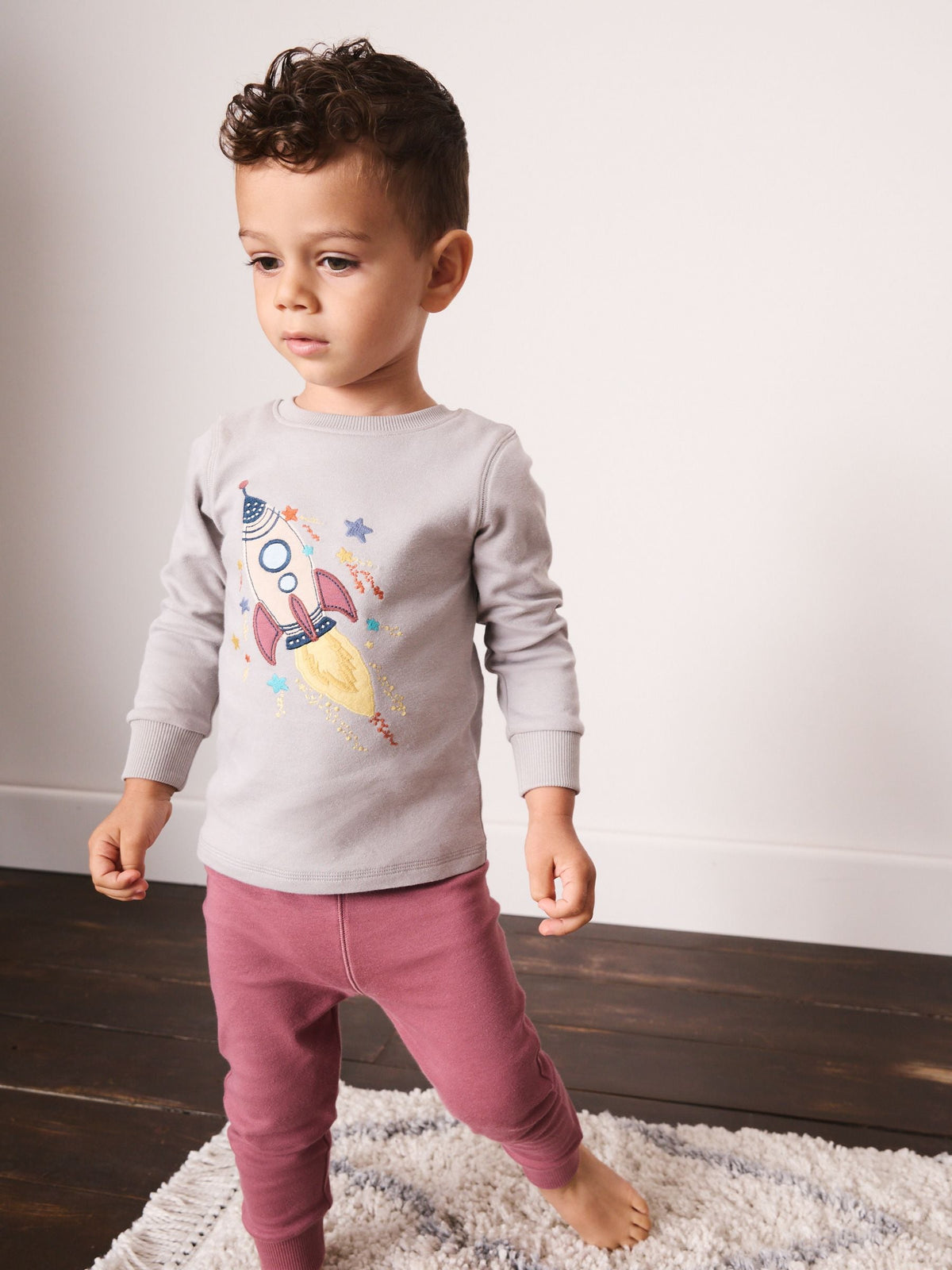 Blue/Maroon All Over Space Relaxed Snuggle Pyjamas 3 Pack (9mths-8yrs) - image 2