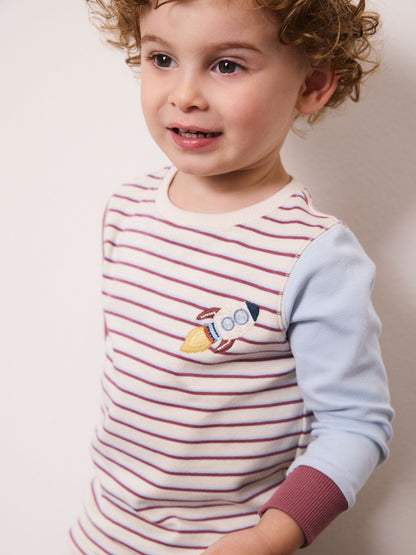 Blue/Maroon All Over Space Relaxed Snuggle Pyjamas 3 Pack (9mths-8yrs) - image 3