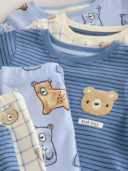 Navy/Ecru Bears Snuggle Pyjamas 3 Pack (9mths-6yrs) - image 6
