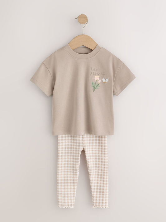 Dsiney Kidz - Neutral Bunny Short Sleeve T-Shirt and Leggings Set 4 Piece (3mths-7yrs) image 2
