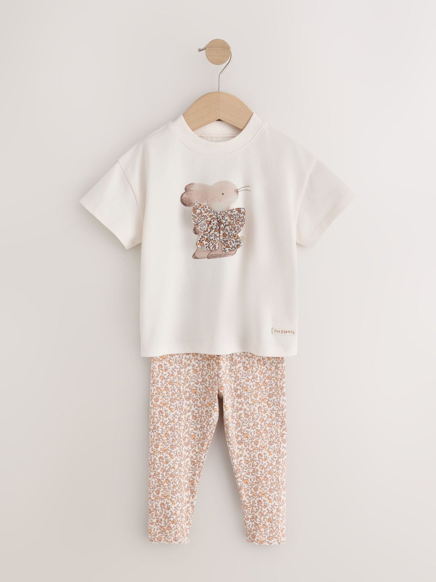 Dsiney Kidz - Neutral Bunny Short Sleeve T-Shirt and Leggings Set 4 Piece (3mths-7yrs) image 3