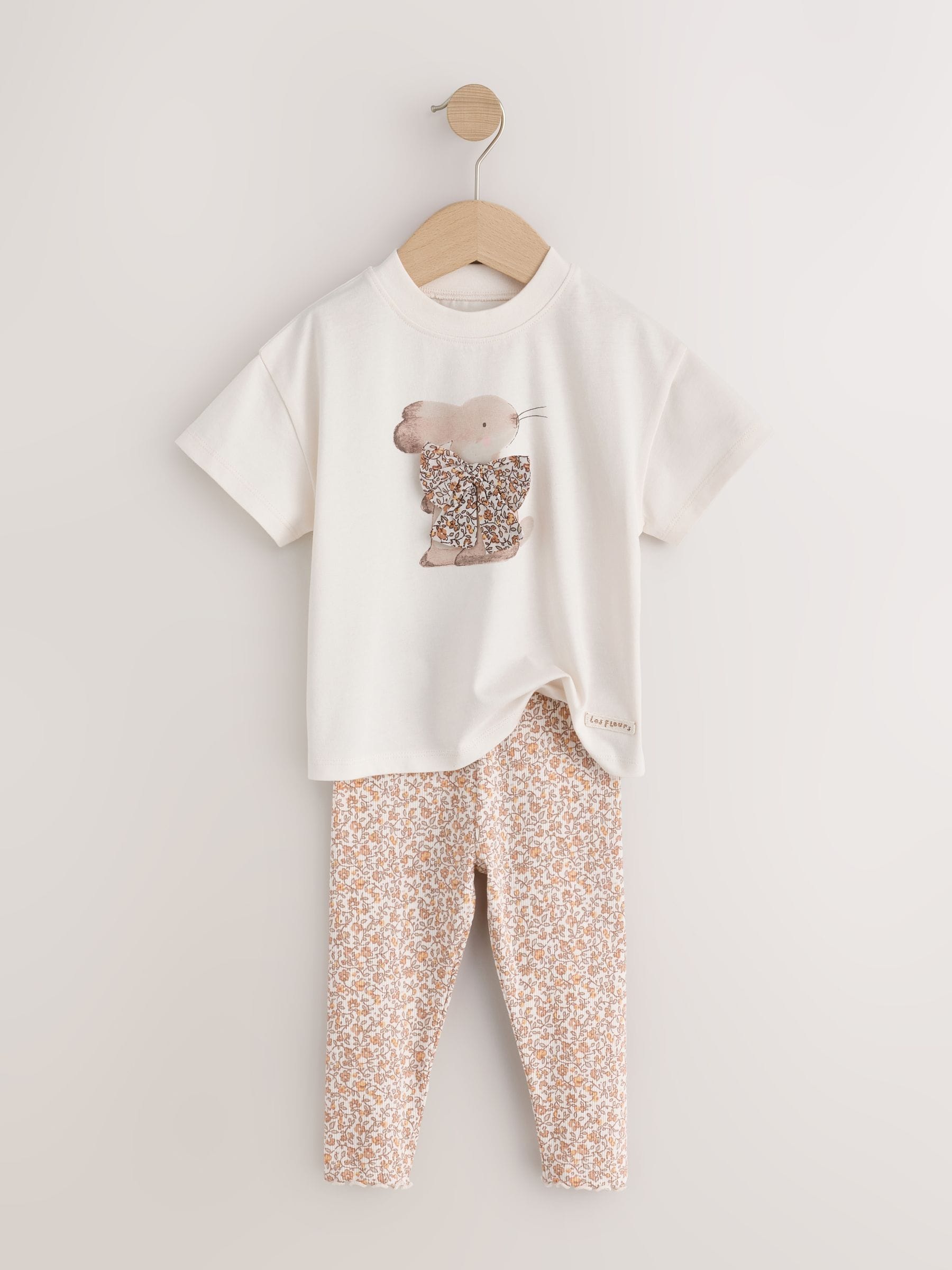 Dsiney Kidz - Neutral Bunny Short Sleeve T-Shirt and Leggings Set 4 Piece (3mths-7yrs) image 5