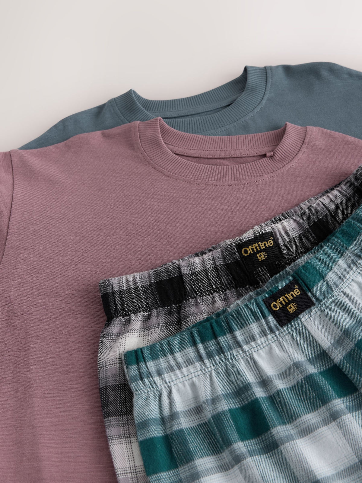 Green/Dusk Long Sleeve Woven Check Pyjamas 2 Pack (3-16yrs) - image 6