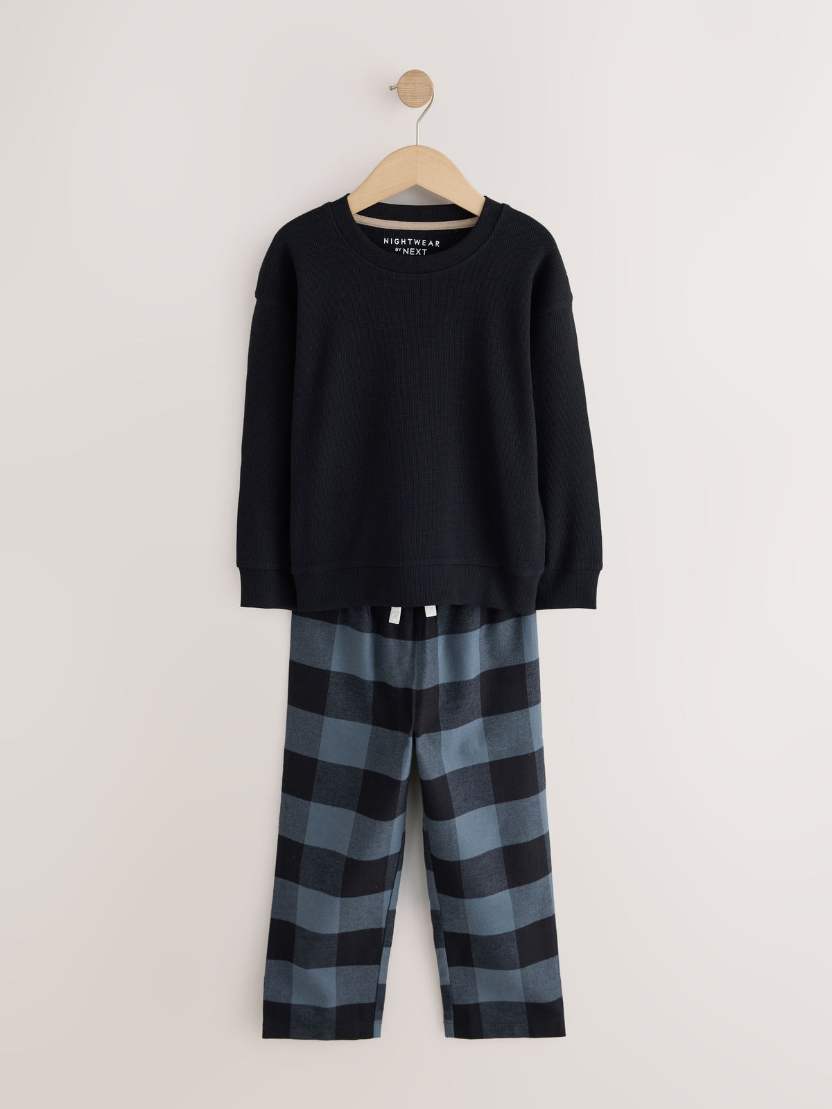 Black/Stone/Grey Woven Check Pyjamas 3 Pack (3-16yrs) - image 2