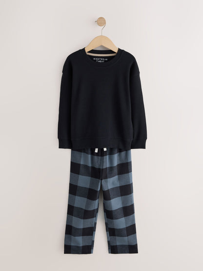 Black/Stone/Grey Woven Check Pyjamas 3 Pack (3-16yrs) - image 2