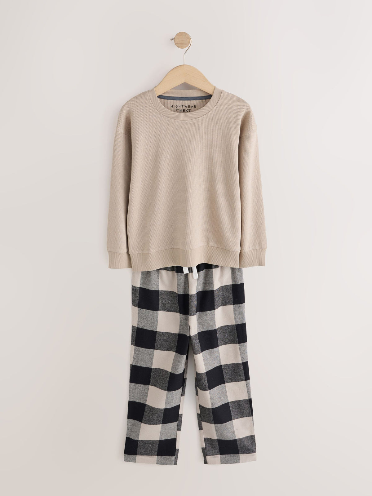 Black/Stone/Grey Woven Check Pyjamas 3 Pack (3-16yrs) - image 3