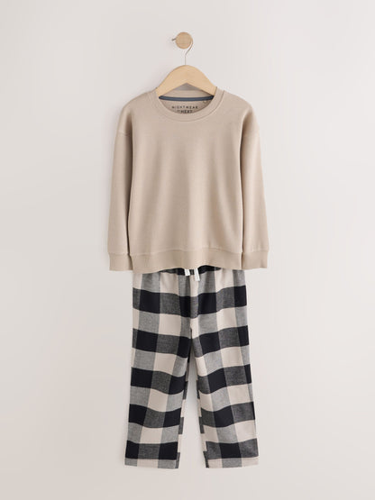 Black/Stone/Grey Woven Check Pyjamas 3 Pack (3-16yrs) - image 3