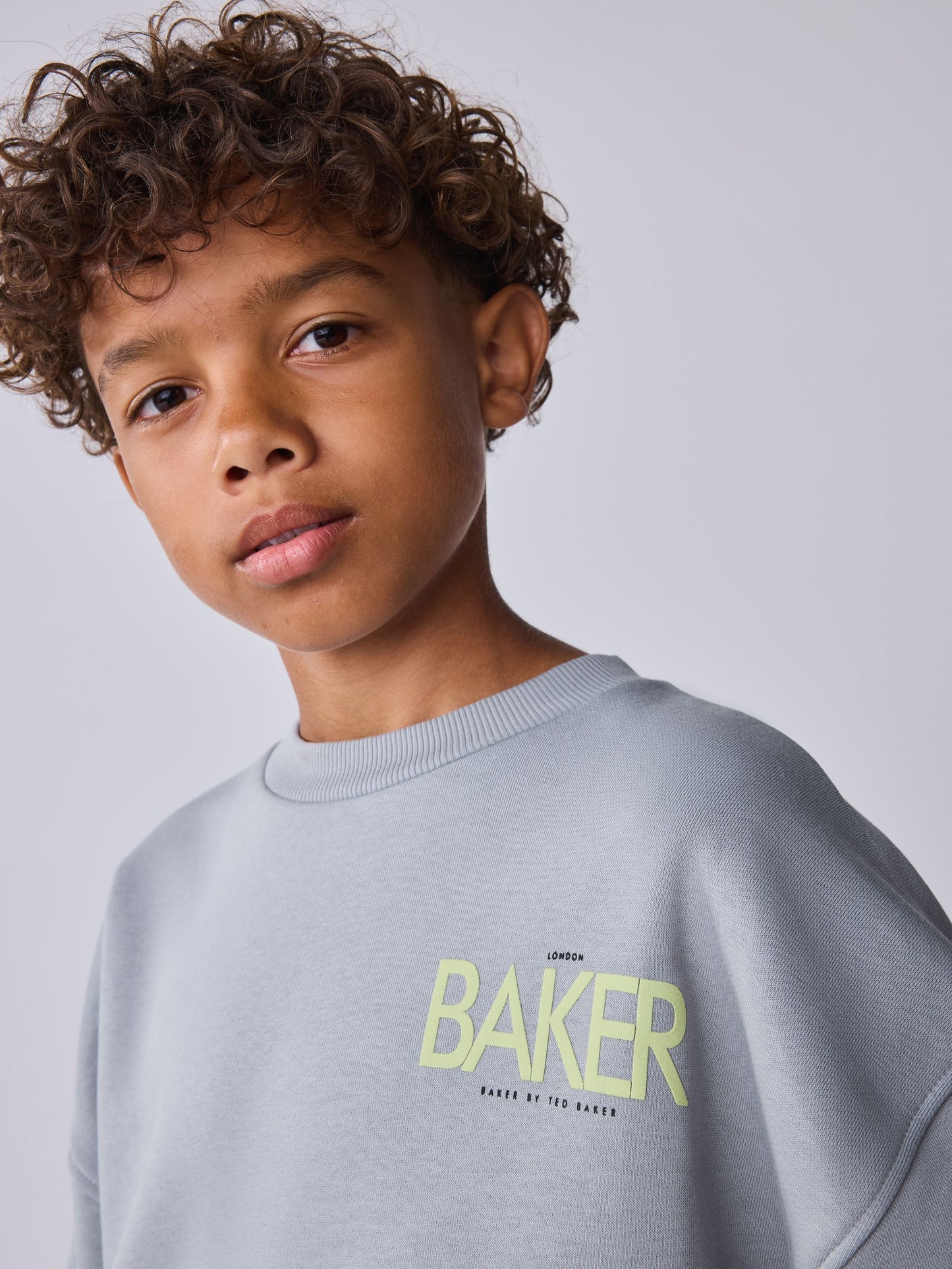 Dsiney Kidz - Baker by Ted Baker Grey Tonal Oversized Graphic Sweatshirt and Joggers Set image 5
