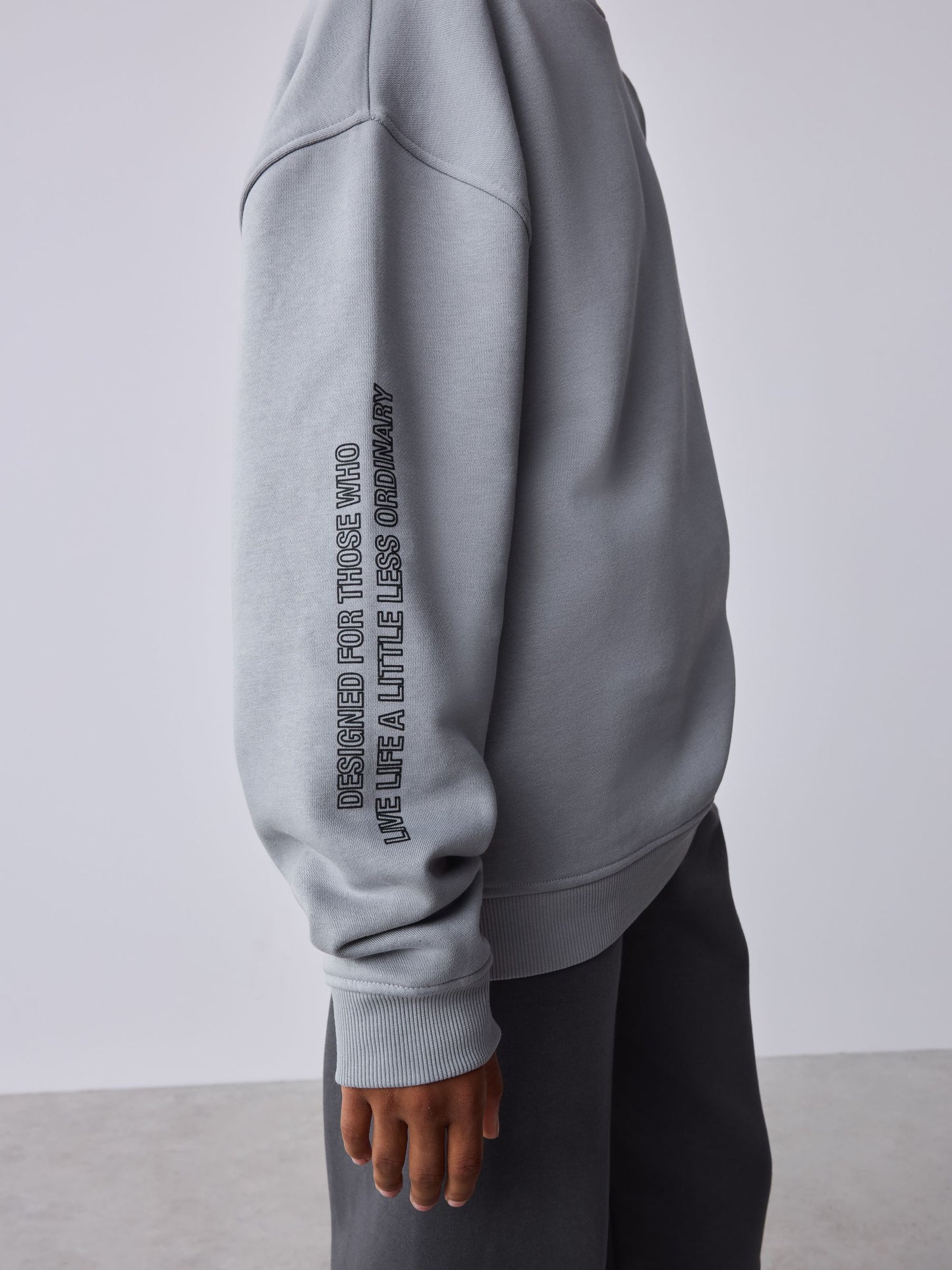 Dsiney Kidz - Baker by Ted Baker Grey Tonal Oversized Graphic Sweatshirt and Joggers Set image 6