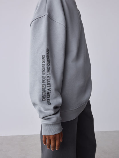 Dsiney Kidz - Baker by Ted Baker Grey Tonal Oversized Graphic Sweatshirt and Joggers Set image 6
