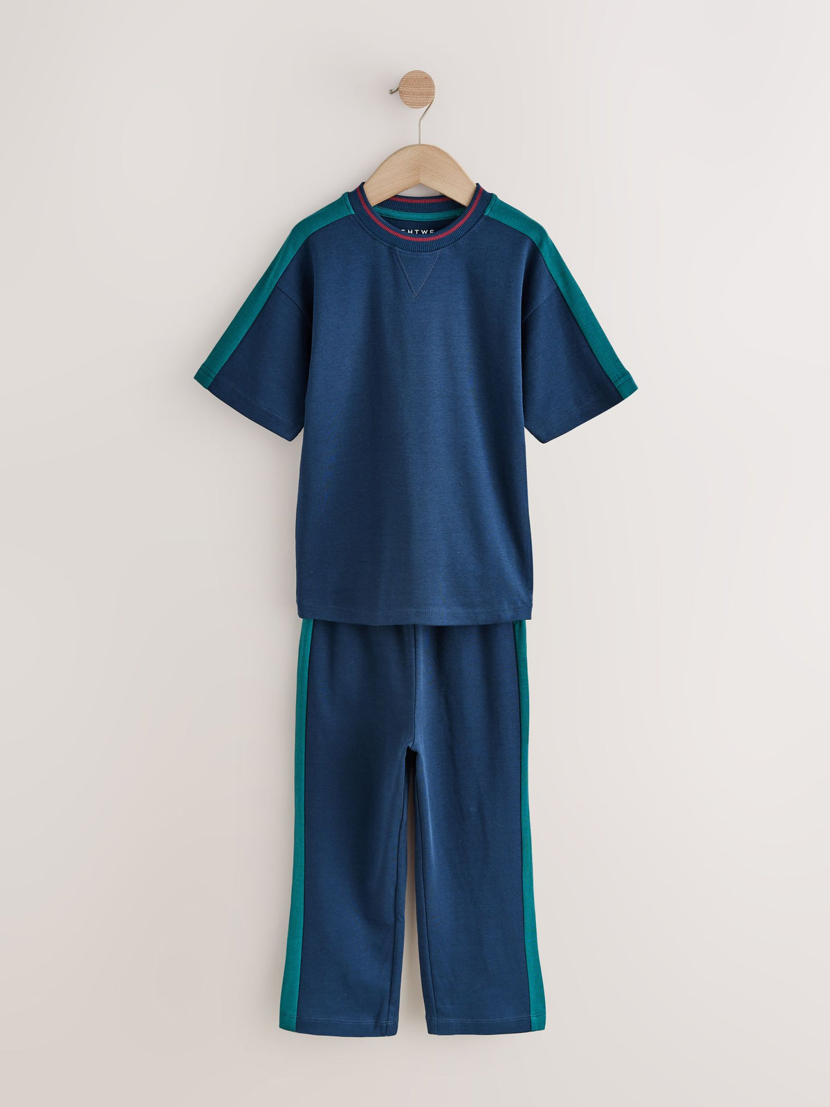 Green/Blue/Red Side Stripe Short Sleeve Jogger Pyjamas 3 Pack (3-16yrs) - image 5