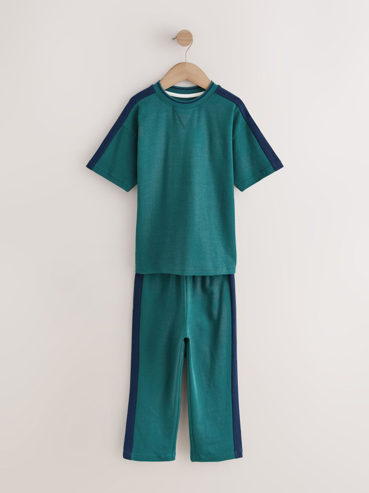 Green/Blue/Red Side Stripe Short Sleeve Jogger Pyjamas 3 Pack (3-16yrs) - image 7