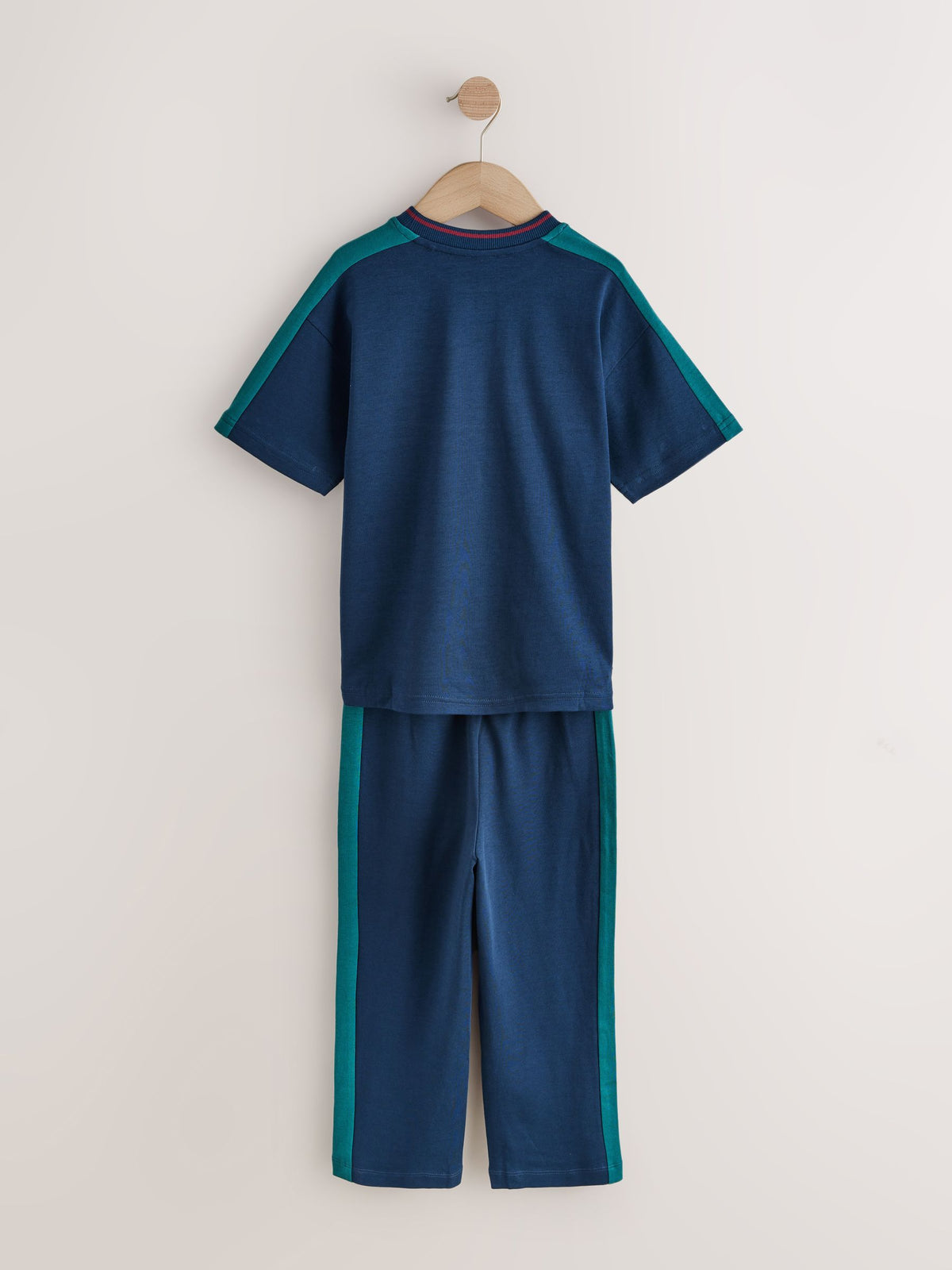 Green/Blue/Red Side Stripe Short Sleeve Jogger Pyjamas 3 Pack (3-16yrs) - image 8