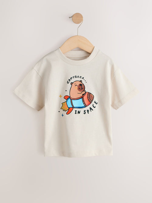 Cream Short Sleeve Graphic T-Shirt (3mths-7yrs) image 1