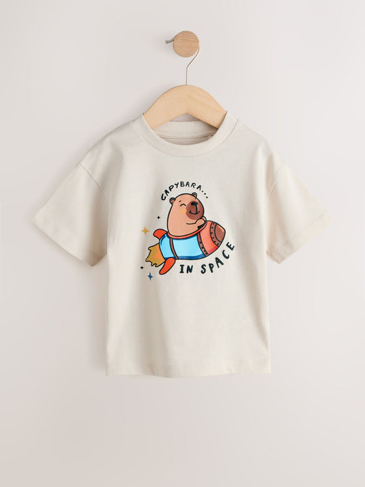 Cream Short Sleeve Graphic T-Shirt (3mths-7yrs) image 1