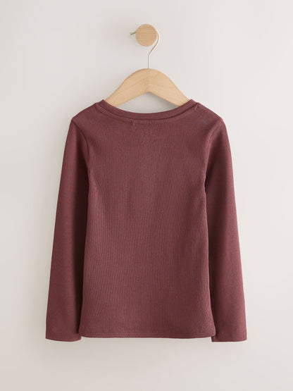 Dsiney Kidz - Multi Long Sleeve Ribbed Tops 3 Pack (3-16yrs) image 3
