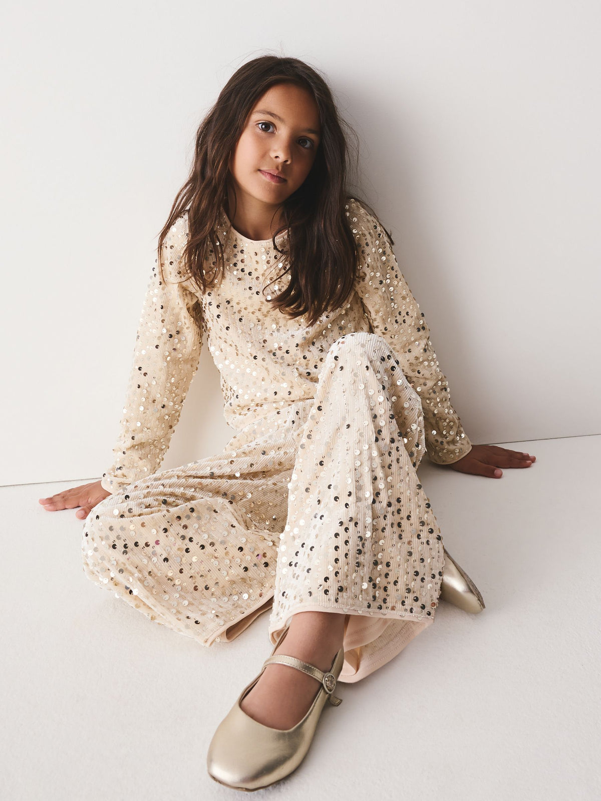 Cream Sequin Trousers Set (3-16yrs) - image 2