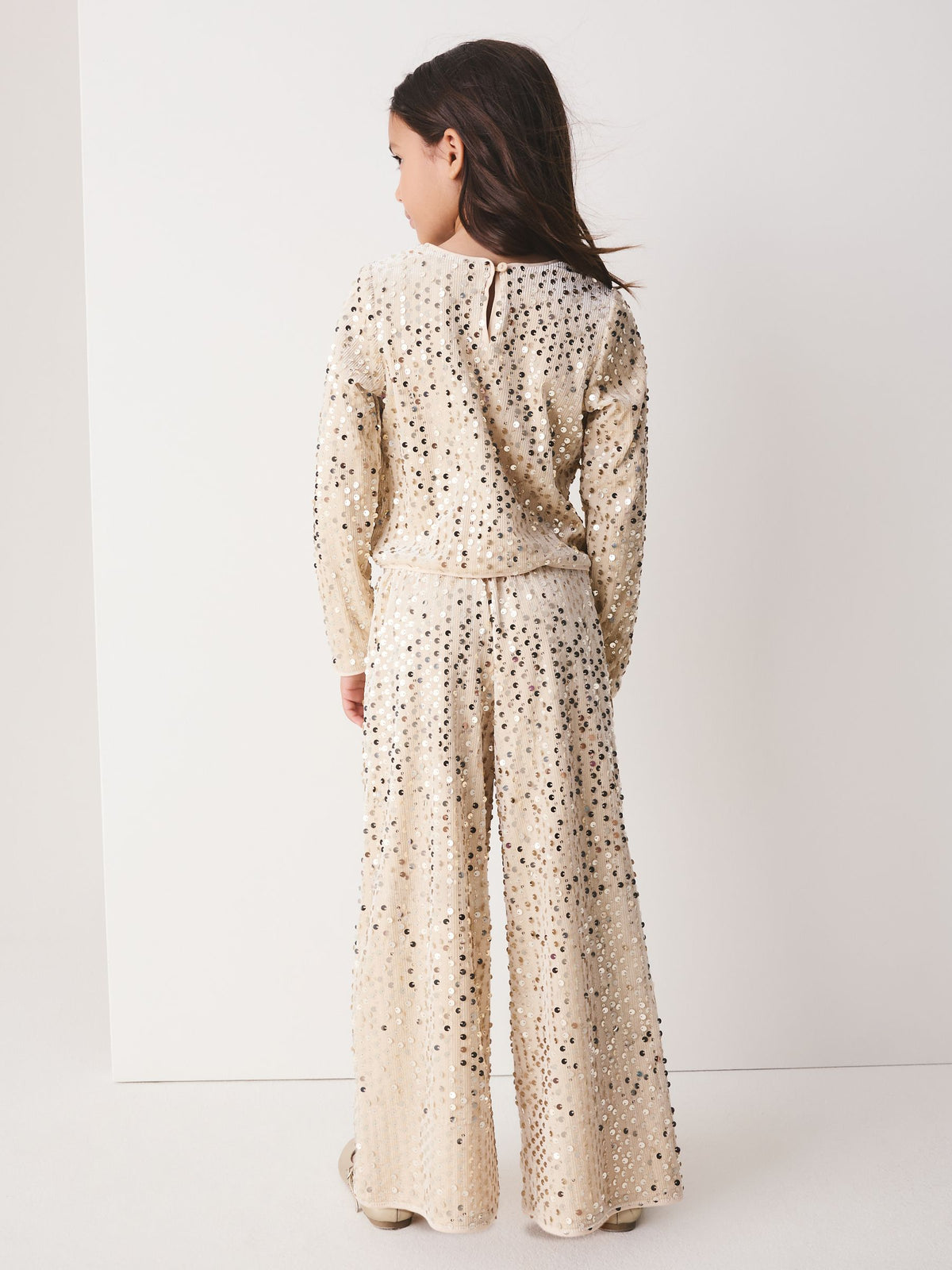 Cream Sequin Trousers Set (3-16yrs) - image 4