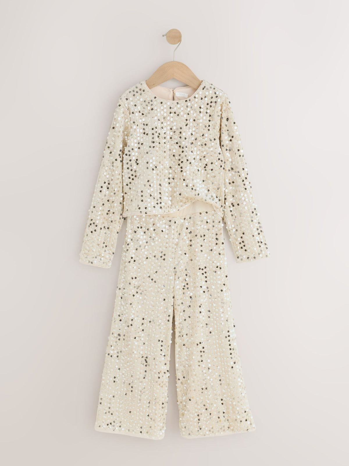 Cream Sequin Trousers Set (3-16yrs) - image 7