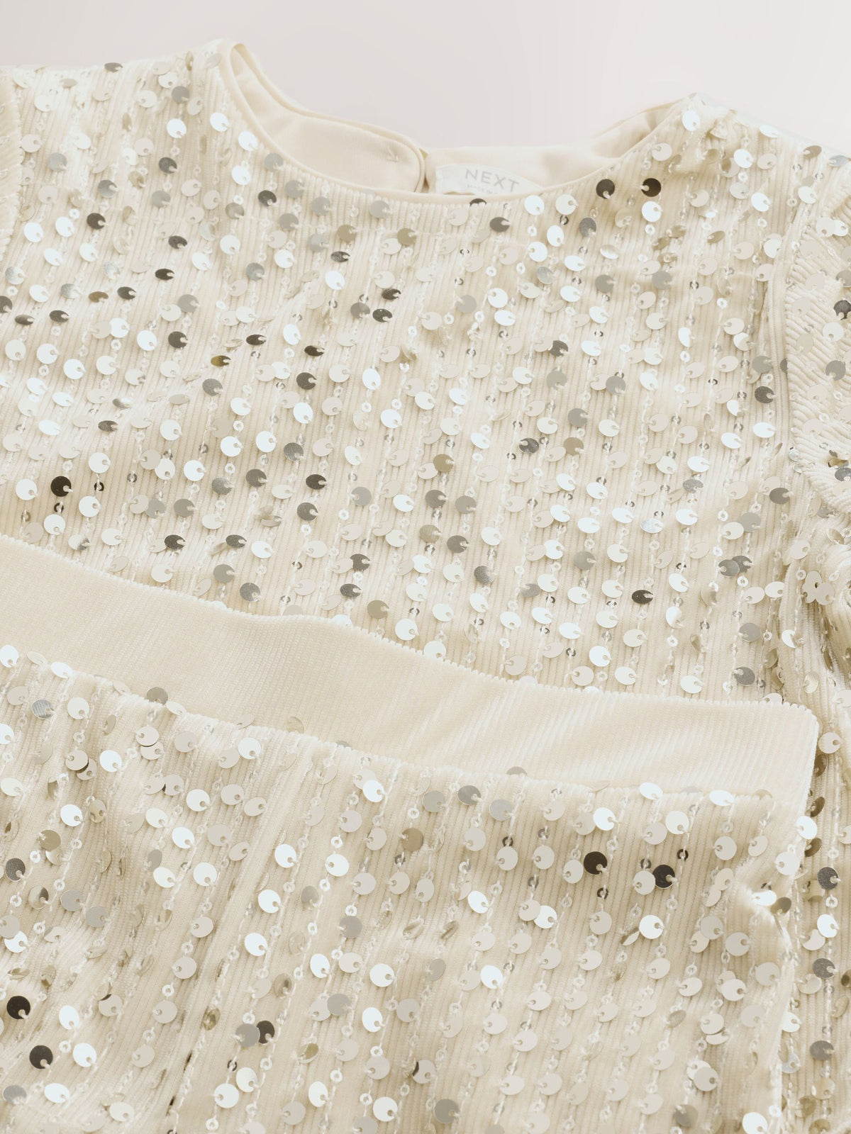 Cream Sequin Trousers Set (3-16yrs) - image 9